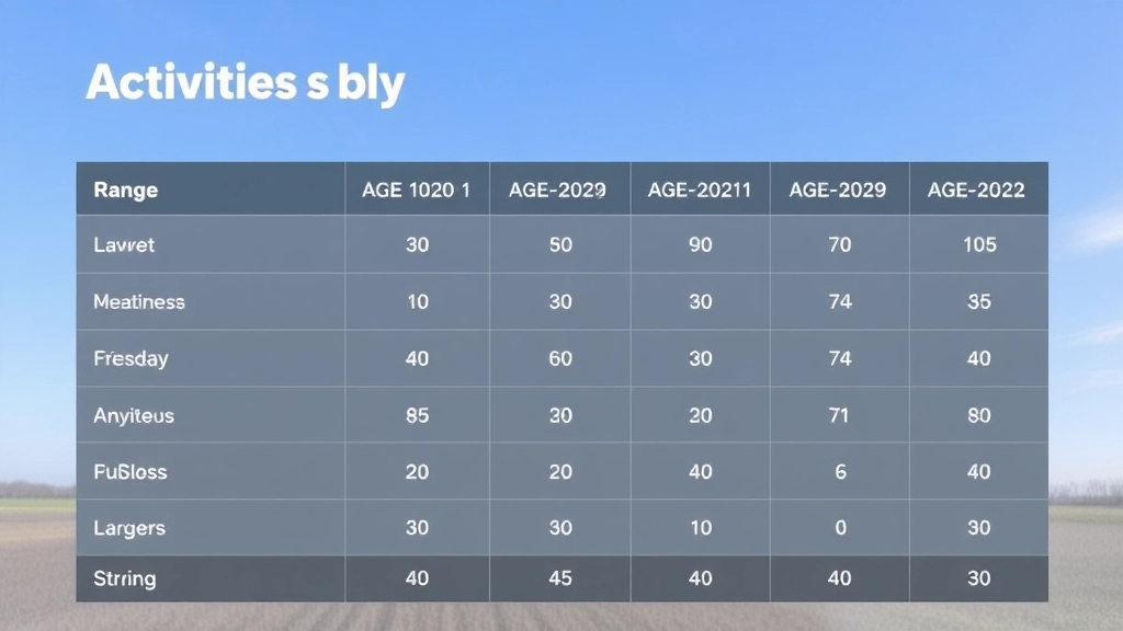 Activities by Age Range