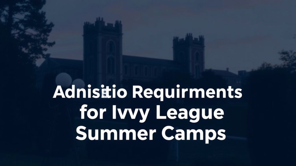 Admission Requirements for Ivy League Summer Camps