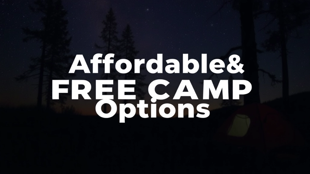 Affordable and Free Camp Options