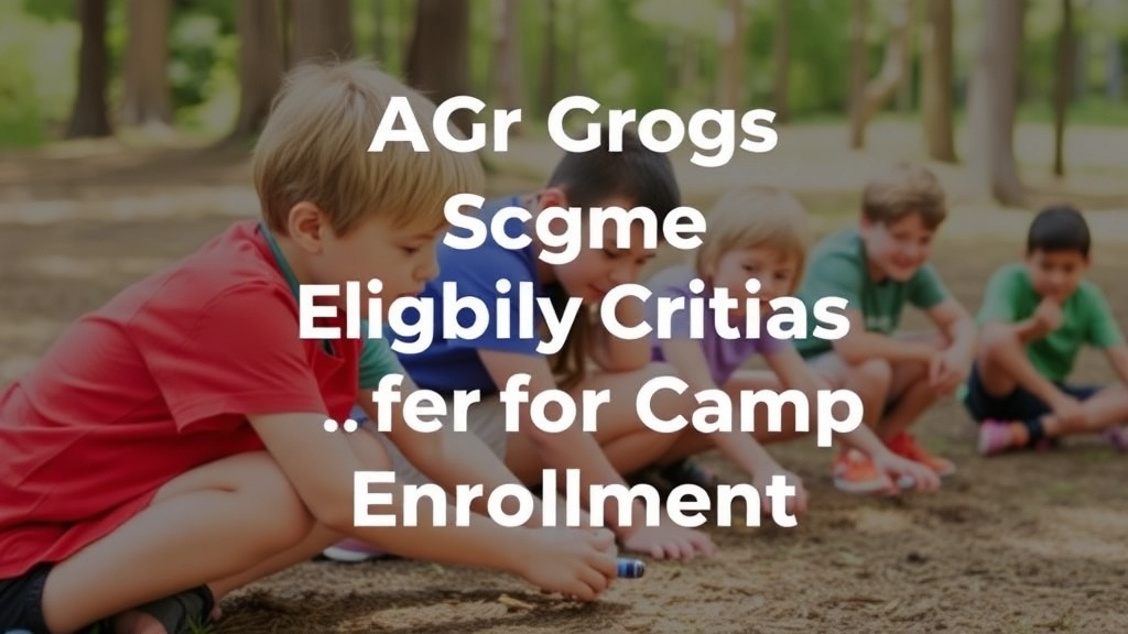 Age Groups and Eligibility Criteria for Camp Enrollment