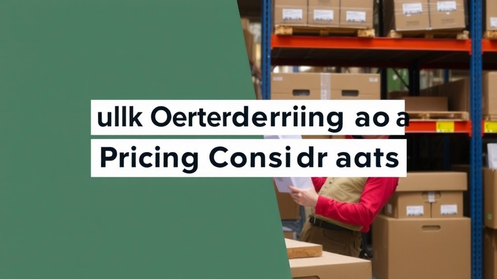 Bulk Ordering and Pricing Considerations