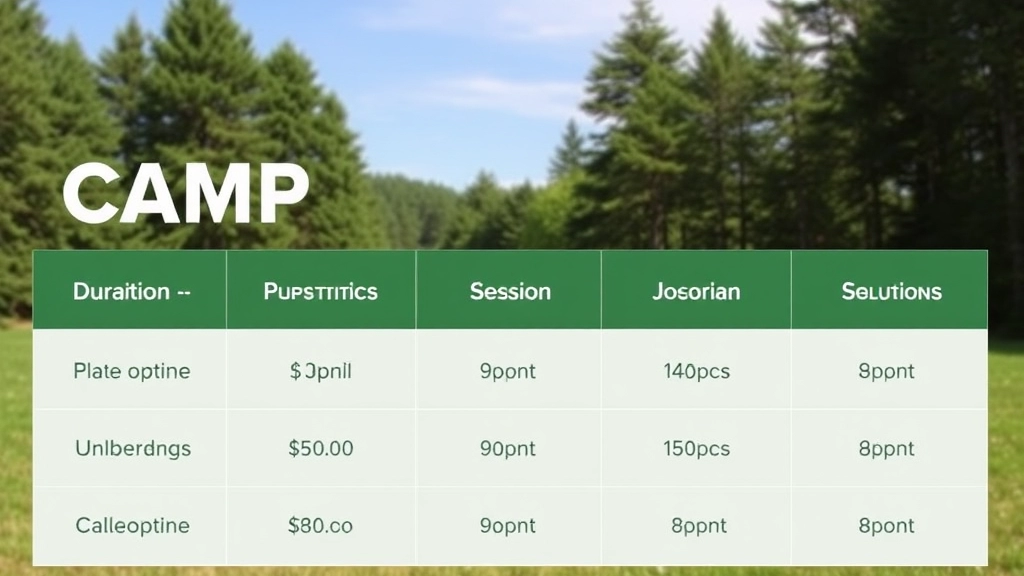 Camp Duration and Session Options