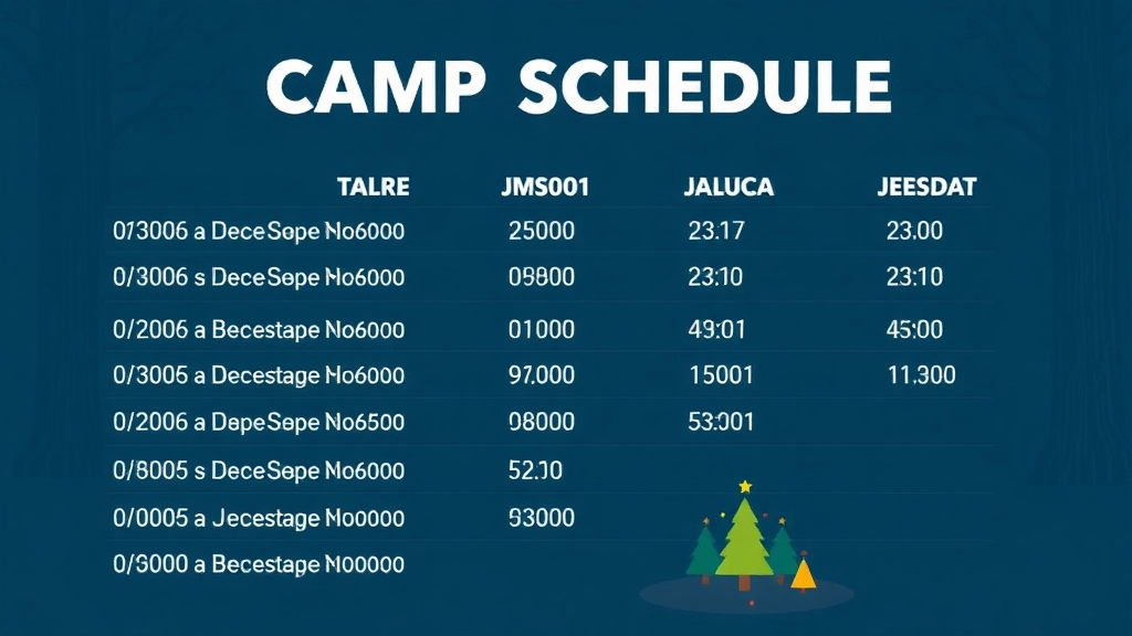 Camp Schedule and Duration