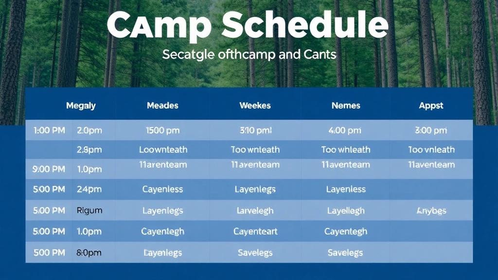 Camp Schedule and Session Details