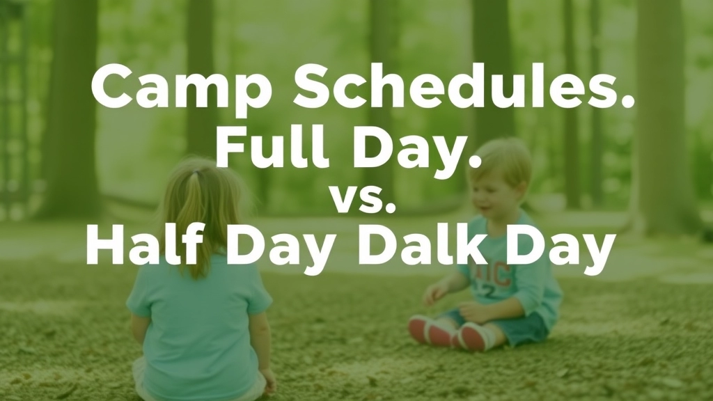 Camp Schedules: Full Day vs. Half Day Options