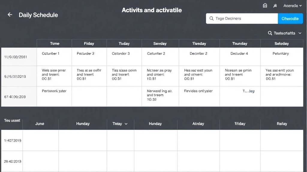 Daily Schedule and Activities