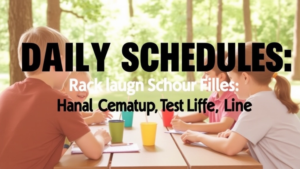 Daily Schedules: A Glimpse into Camp Life