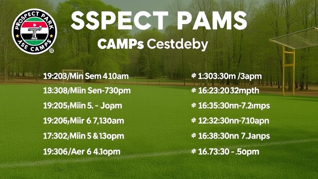 Dates and Schedule for Prospect Park Camps