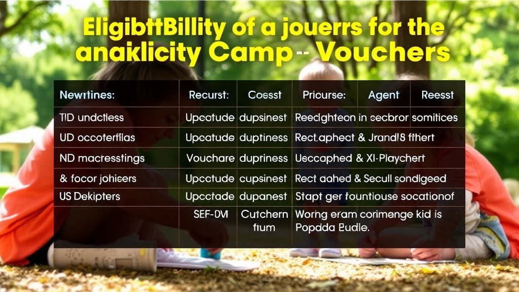 Eligibility Criteria for Summer Camp Vouchers