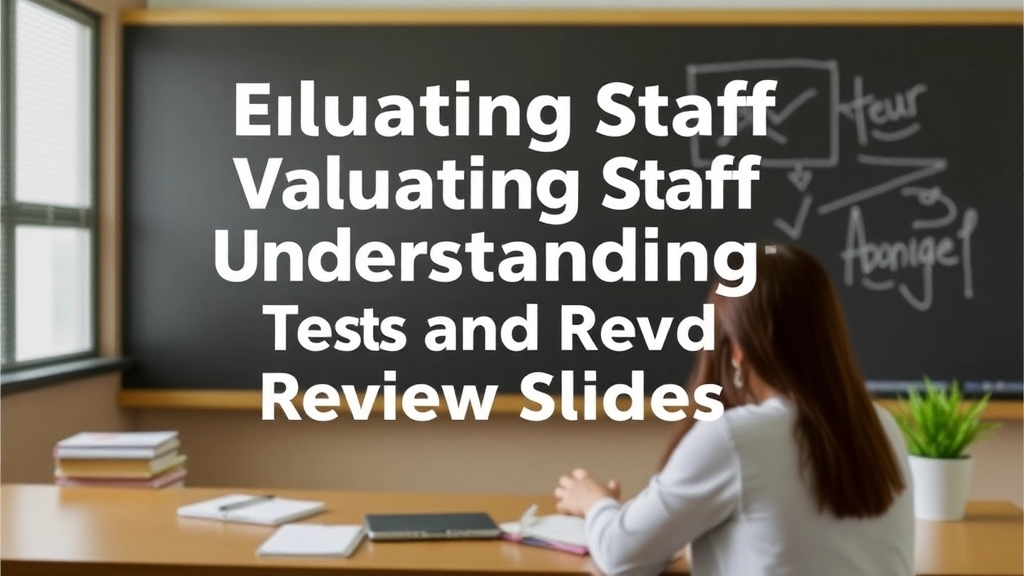 Evaluating Staff Understanding: Tests and Review Slides