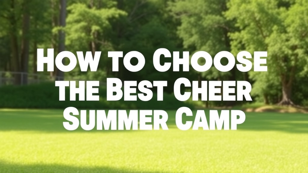 How to Choose the Best Cheer Summer Camp