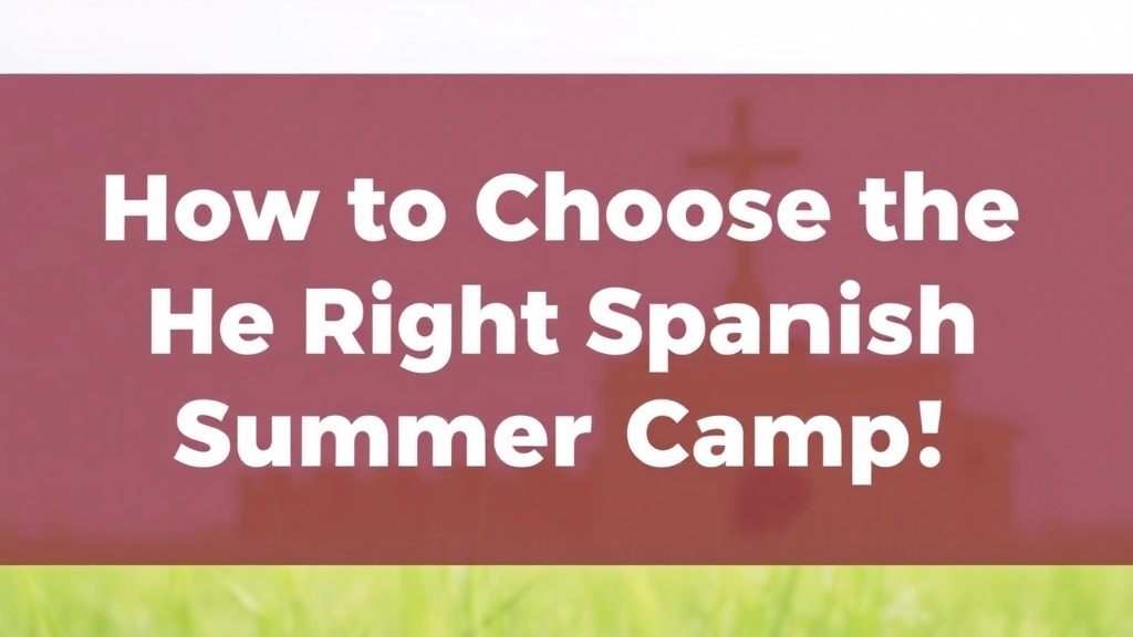 How to Choose the Right Spanish Summer Camp