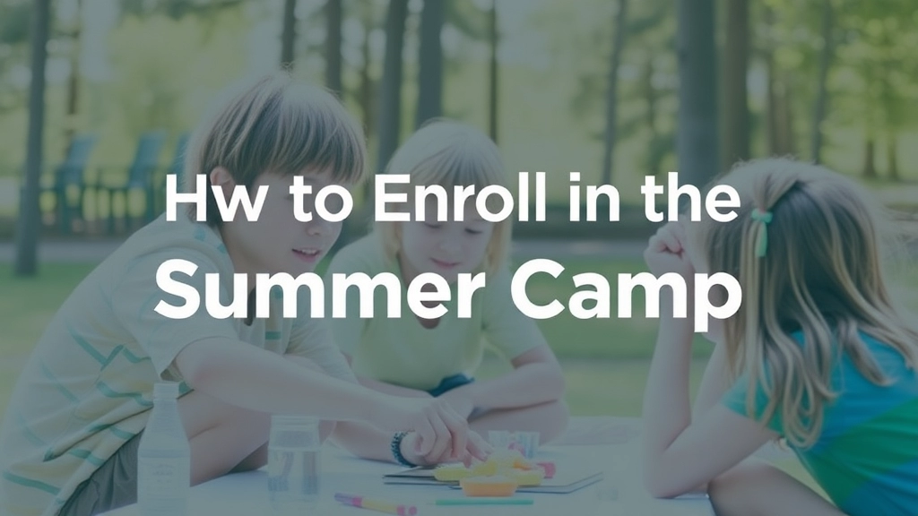 How to Enrol in the Summer Camp