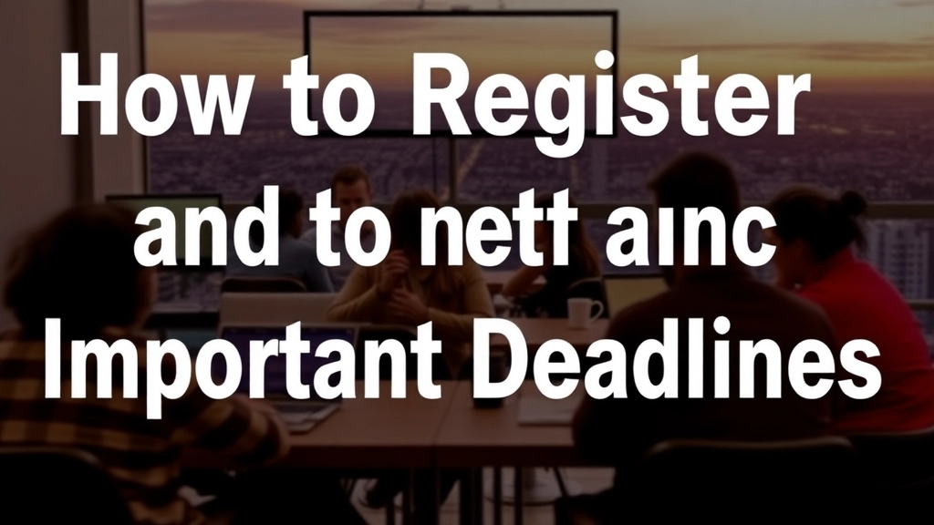 How to Register and Important Deadlines