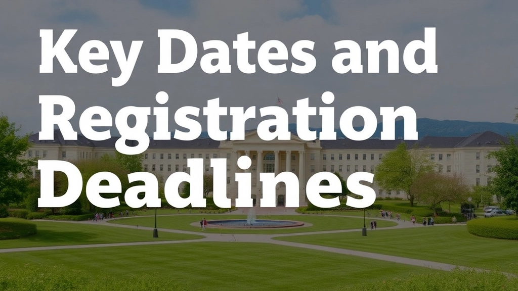 Key Dates and Registration Deadlines