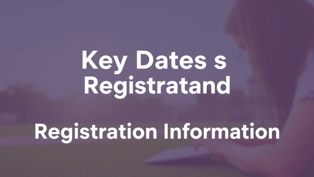 Key Dates and Registration Information