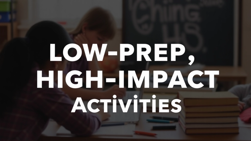 Low-Prep, High-Impact Activities