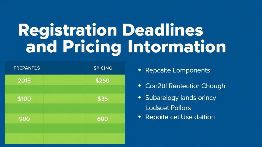 Registration Deadlines and Pricing Information