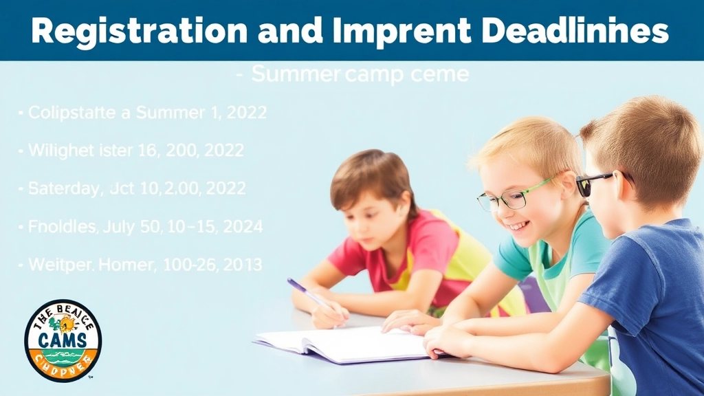 Registration and Important Deadlines for Summer Camps