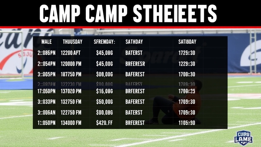 Schedule and Key Dates for the Camp Season