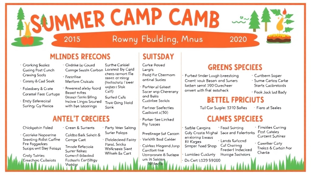 Summer Camp Food Menu: Balanced and Kid-Friendly