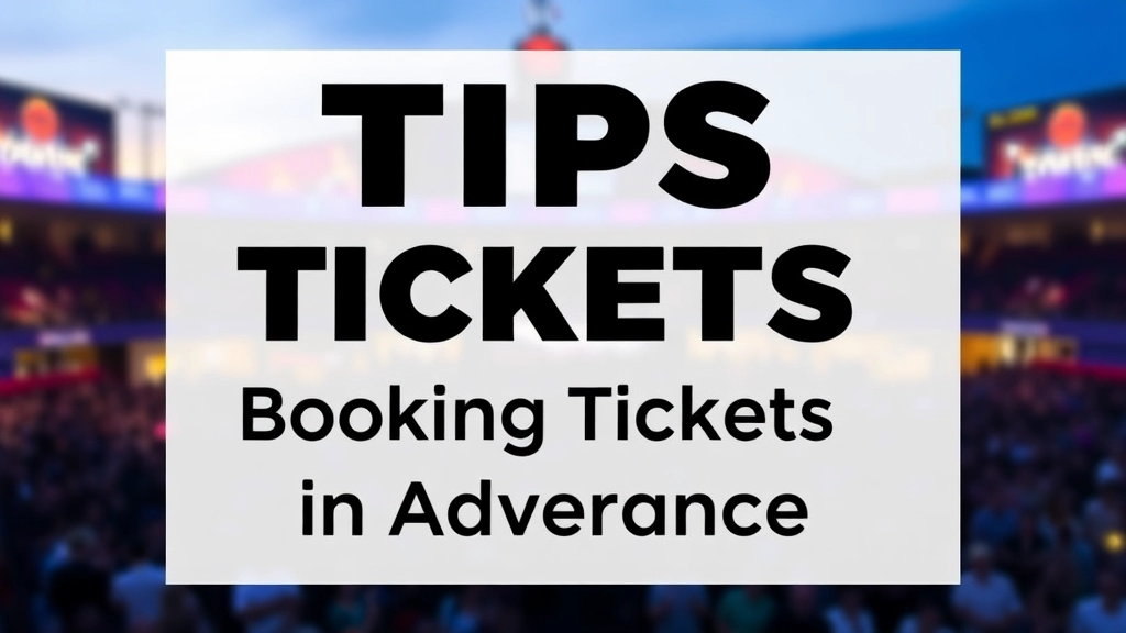 Tips for Booking Tickets in Advance