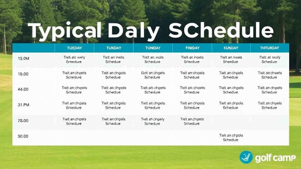 Typical Daily Schedule of a Golf Camp